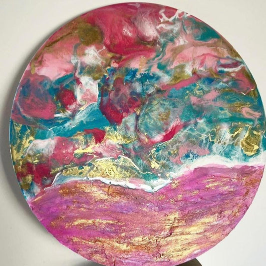 Pink and Blue Shimmer - 60cm Clock