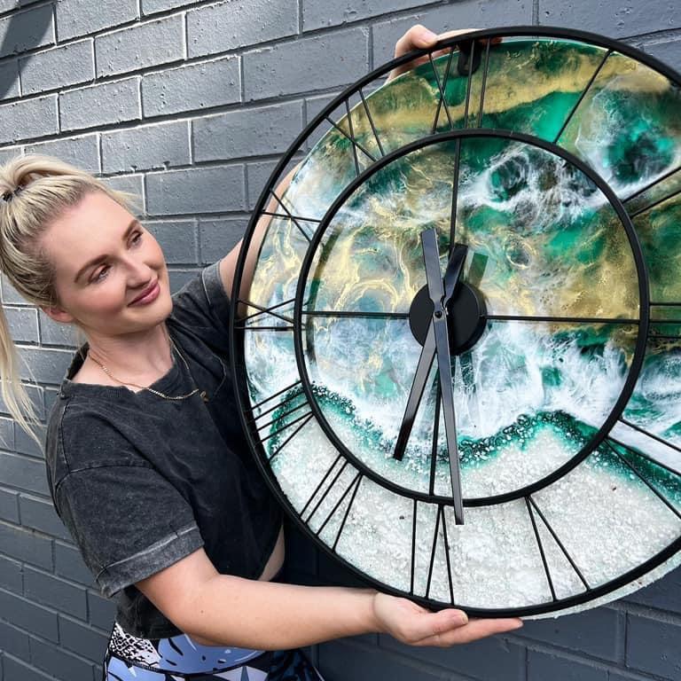 Emerald Green Beach Clock 60cm