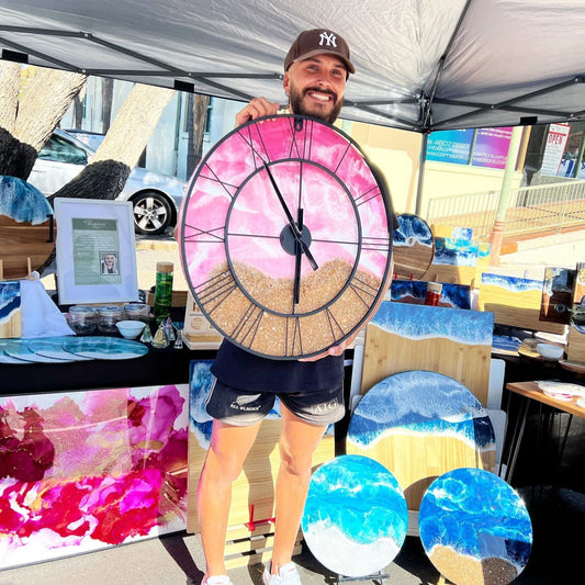 Pink Ocean Clock 60cm