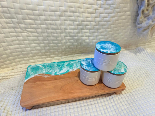 Board on legs and Canister Set - Christmas