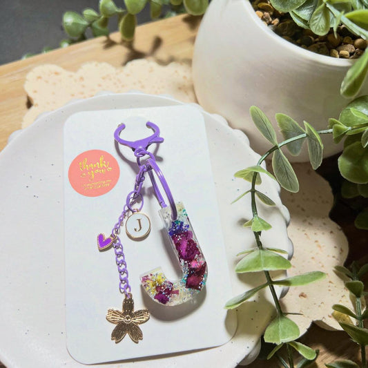 Small Floral Keyrings LETTERS