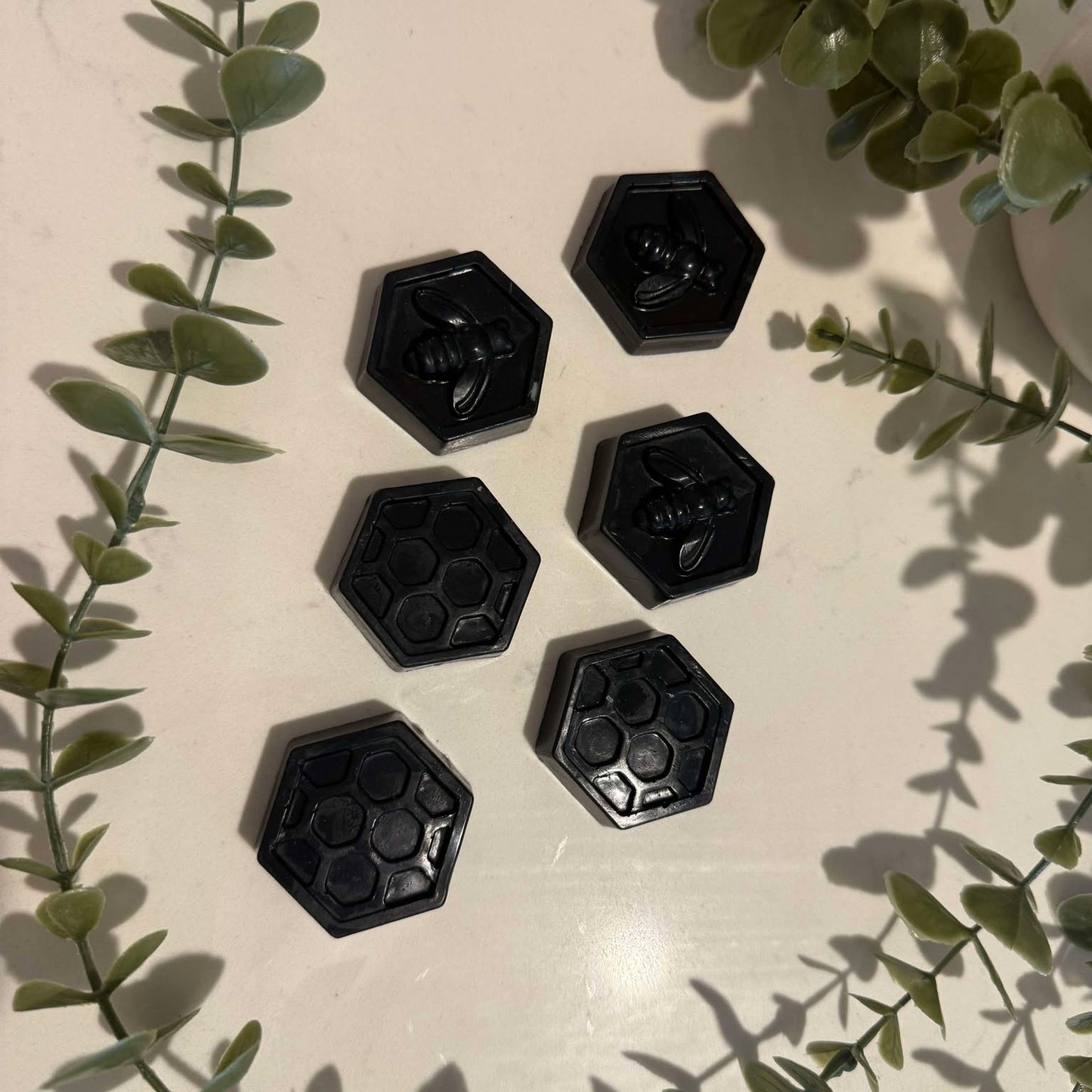 6x Mini Bee Hive Soaps CHARCOAL