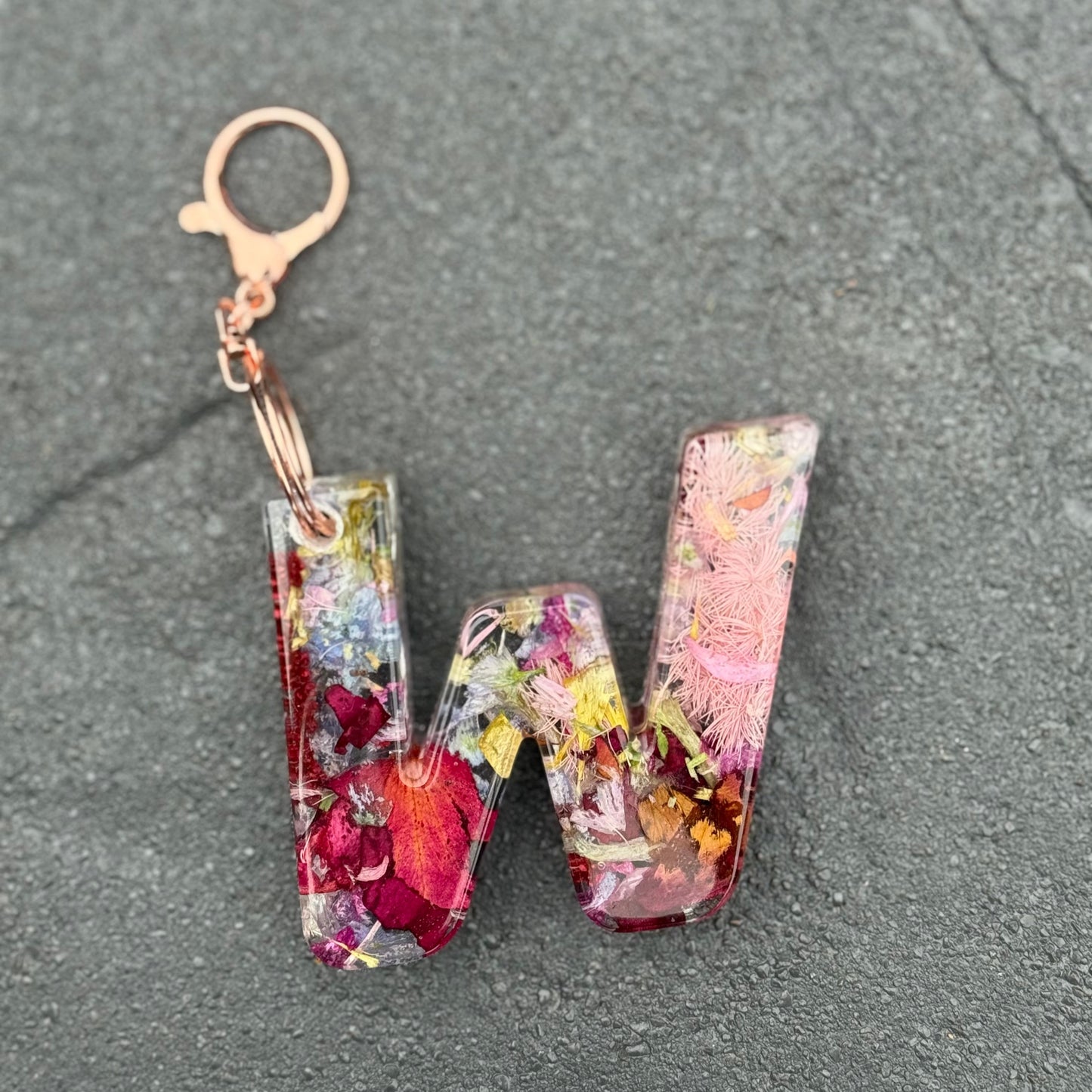 Large Floral Keyrings LETTERS