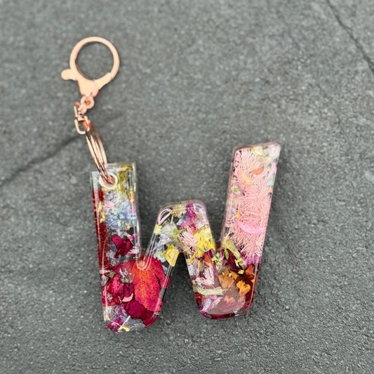 Large Floral Keyrings LETTERS