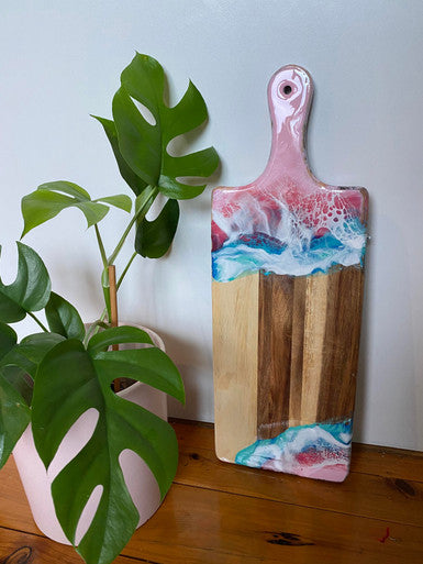 Pink Ocean Paddle Serving Board