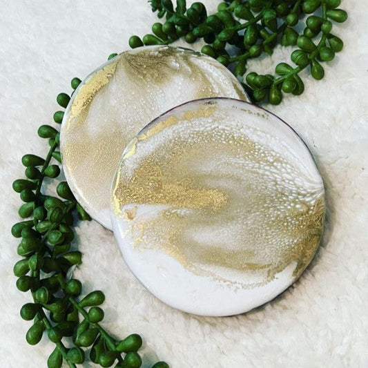 White and gold Coasters
