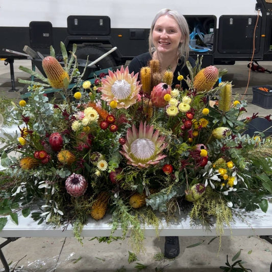Beautiful Farewell Flowers – Casket Spray & 2 Plinth Arrangements