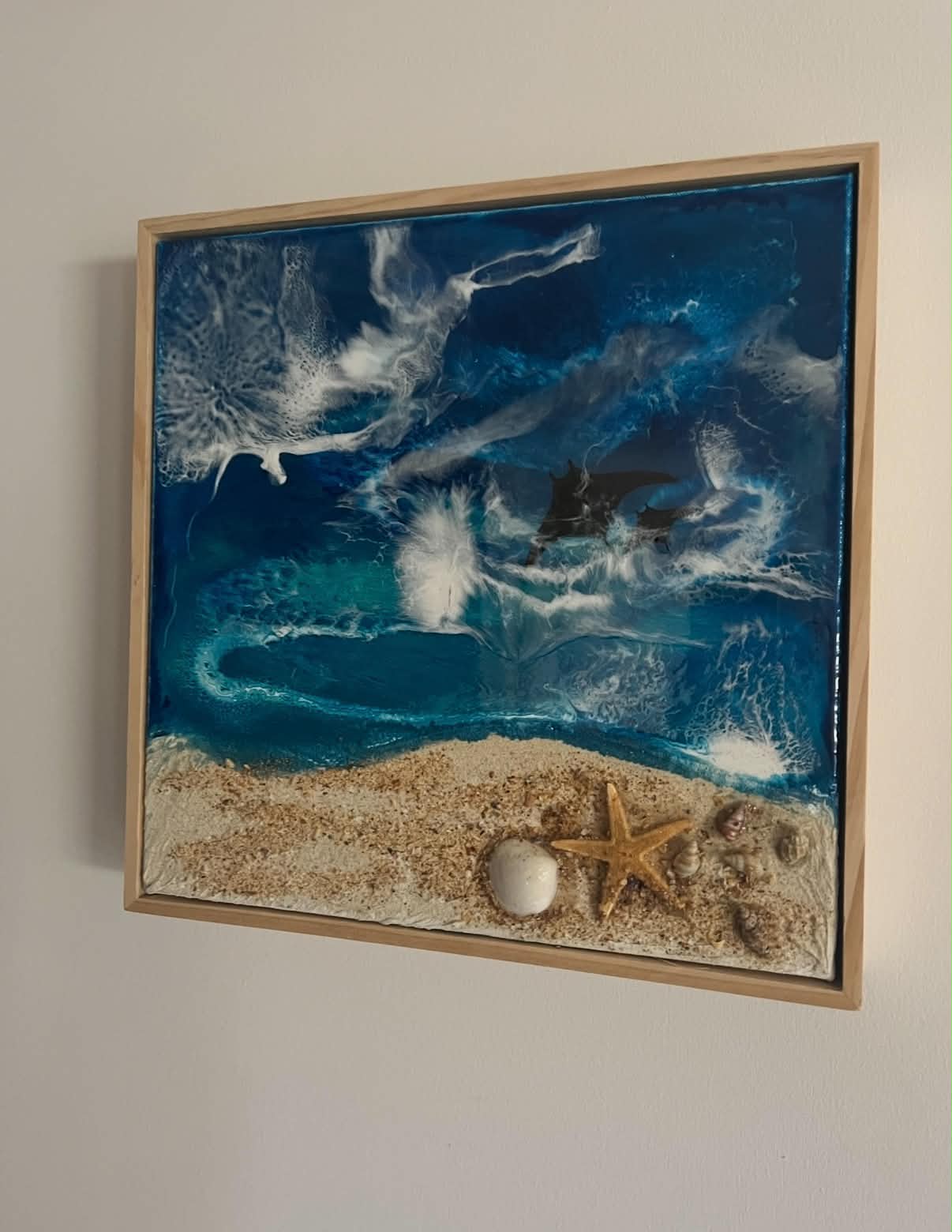 Premium Canvas Handmade Floating Framed Ocean Collection & Memorial art