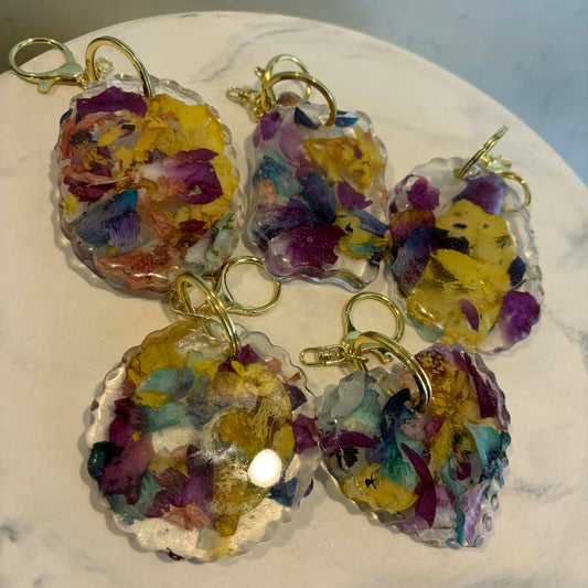 Floral Keyrings ( set of 5 )