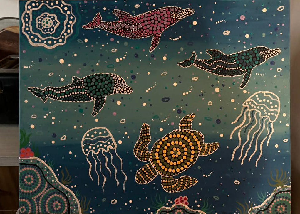 Underwater Animals Aboriginal Art