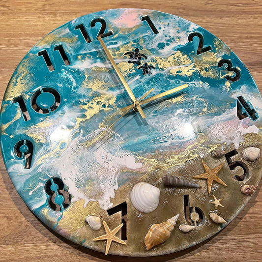 Ocean and Pink Turtle 60cm 0clock