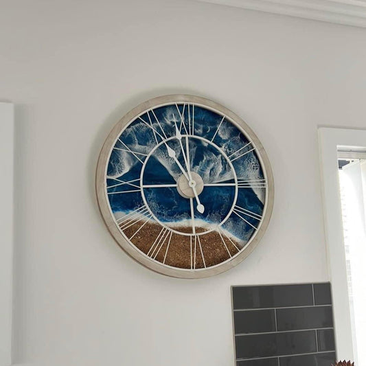 60cm Turquoise Ocean Clock