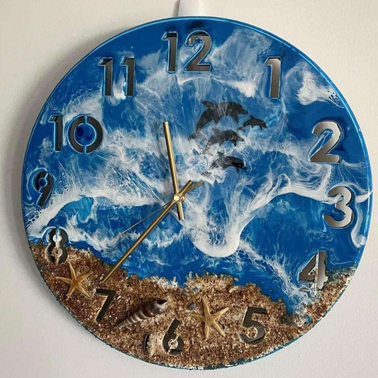 Blue ocean Dolphin Clock 40cm