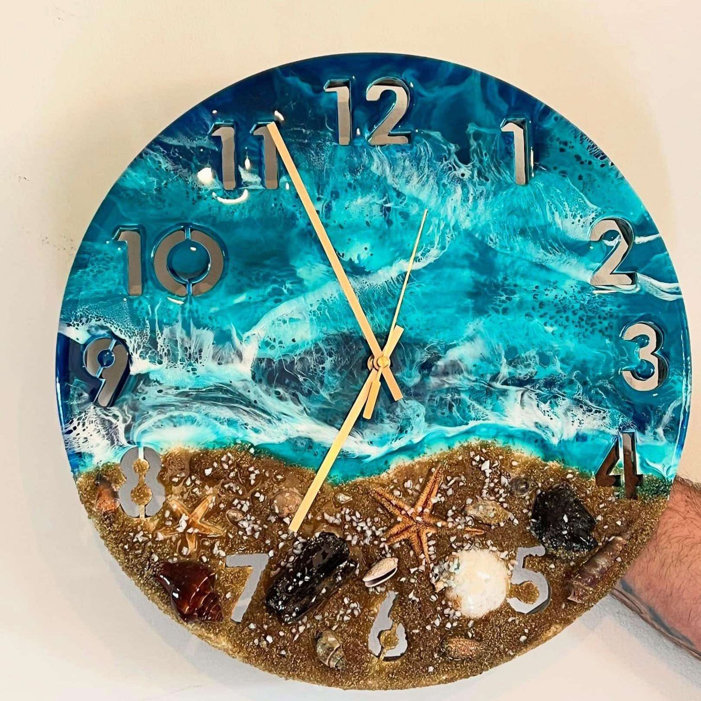 40cm Dark Turquoise Ocean Clock