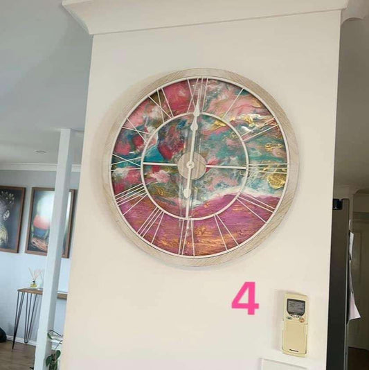 Pink and Blue Shimmer - 60cm Clock