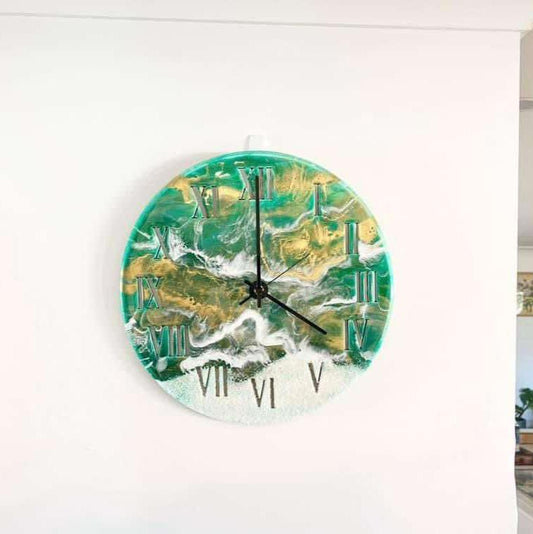 40cm Green and Gold Clock