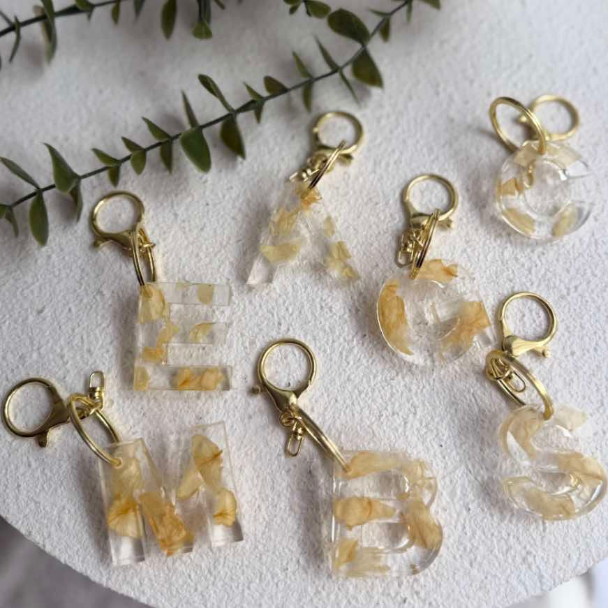 Floral Keyrings LETTERS