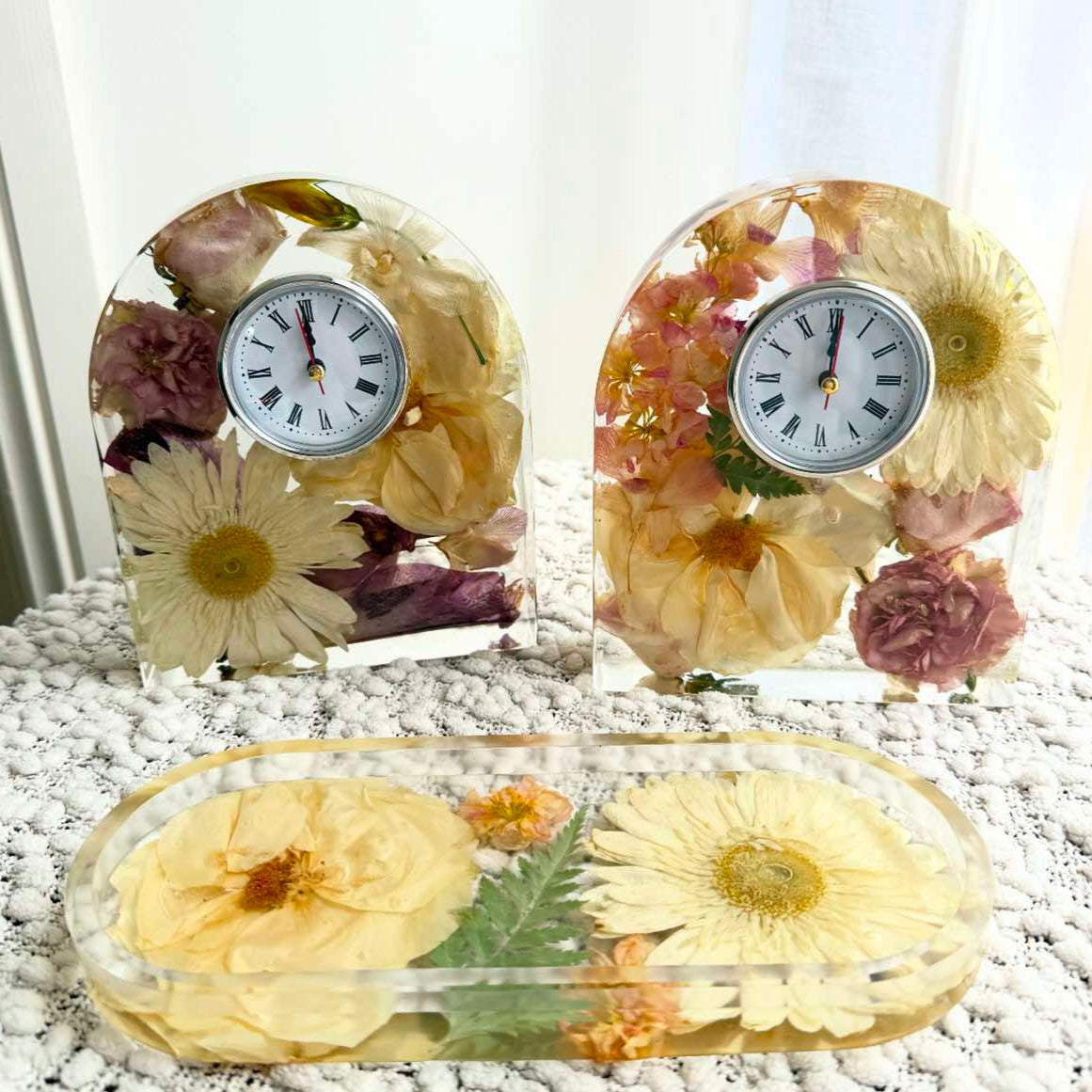 Clock Duo with Jewellery Tray