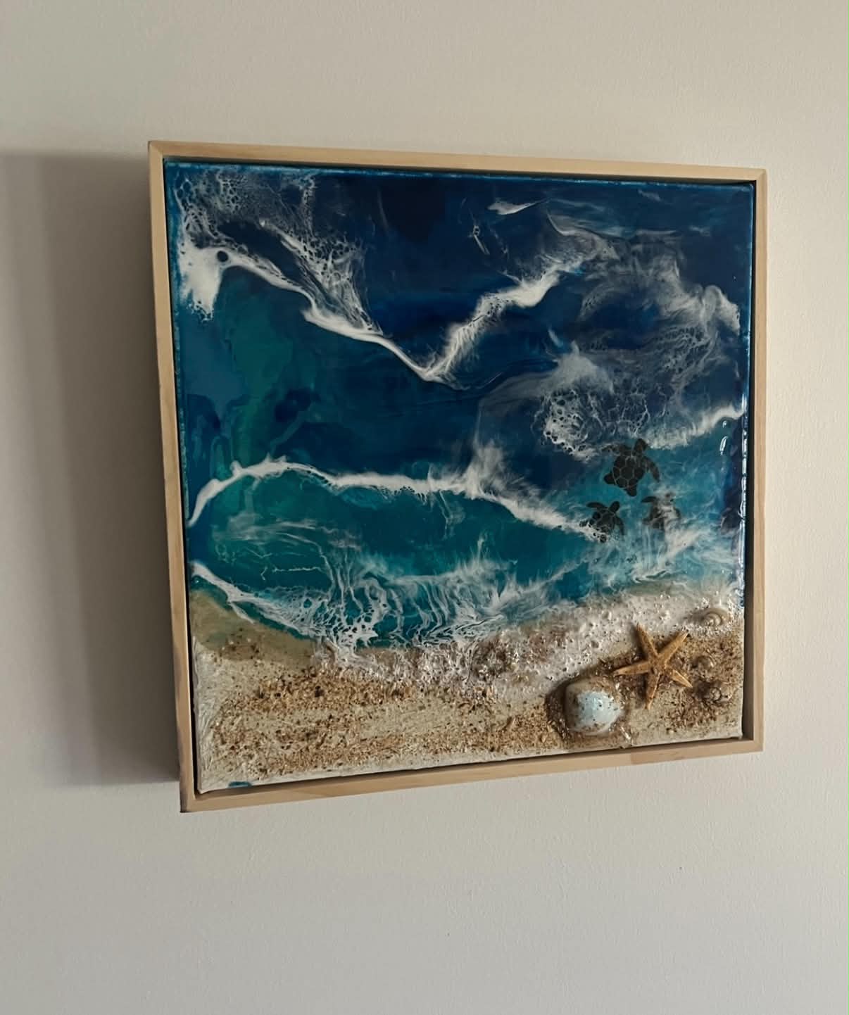 Premium Canvas Handmade Floating Framed Ocean Collection & Memorial art