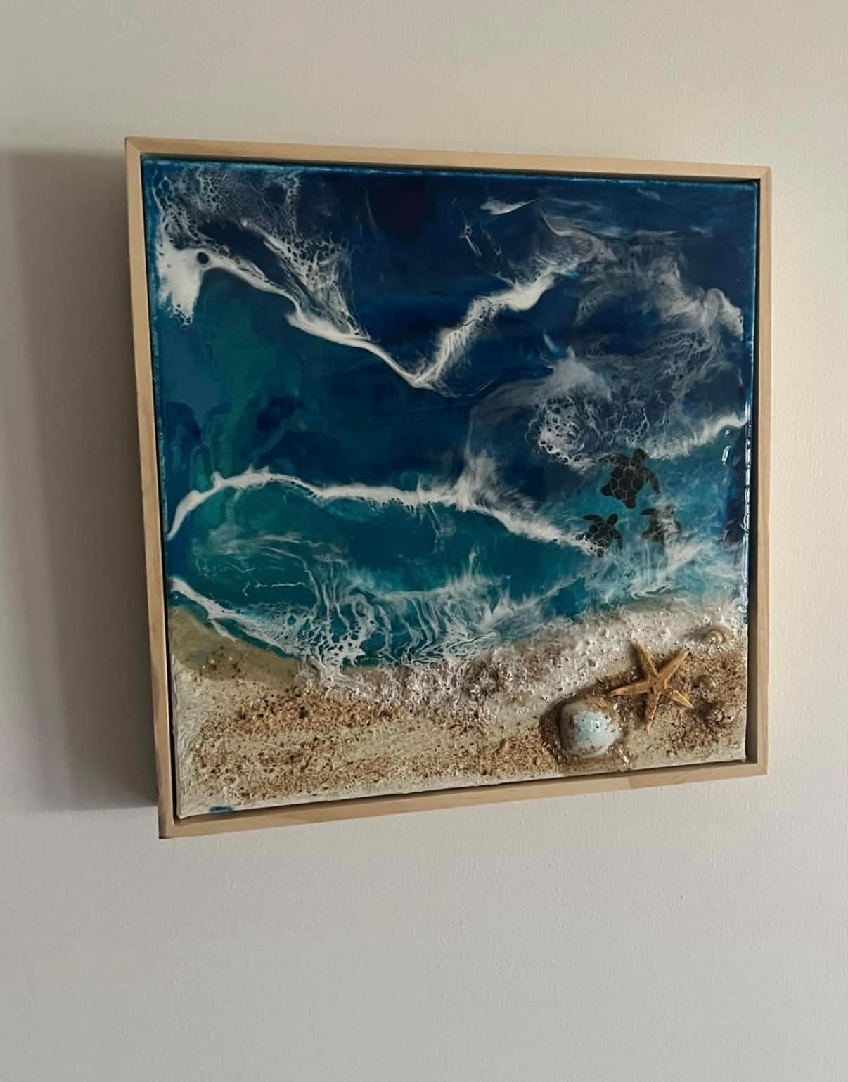 Premium Canvas Handmade Floating Framed Ocean Collection & Memorial art