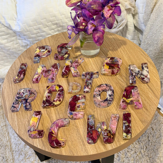 Large Floral Keyrings LETTERS