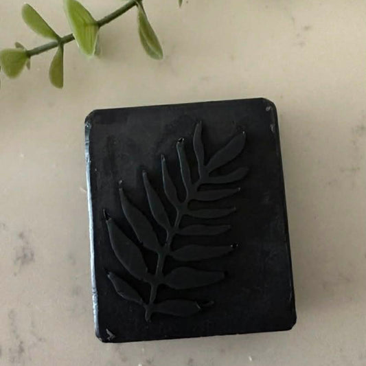 Soap with Leaf design - Charcoal