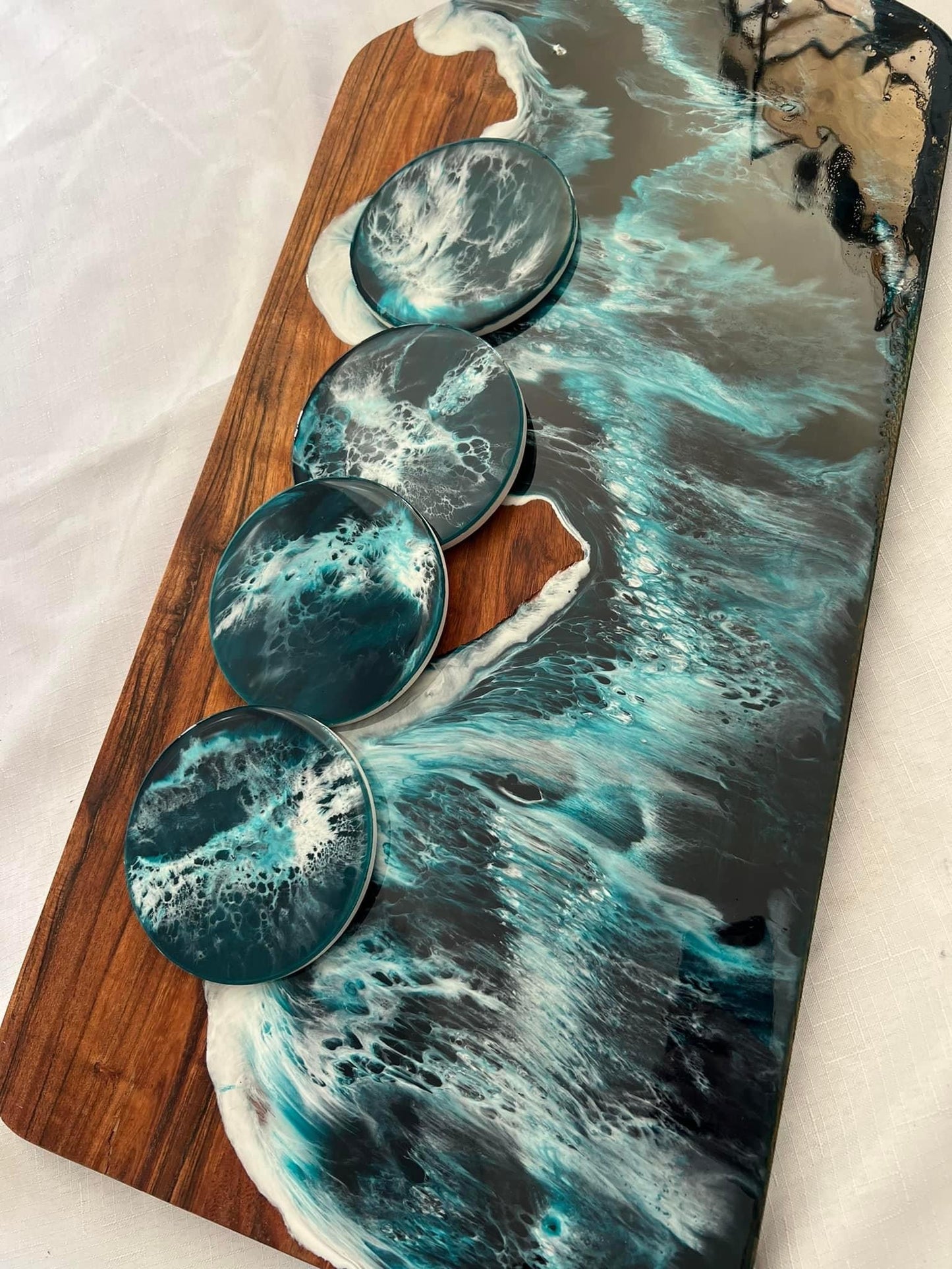 Large Ocean Board with Coasters