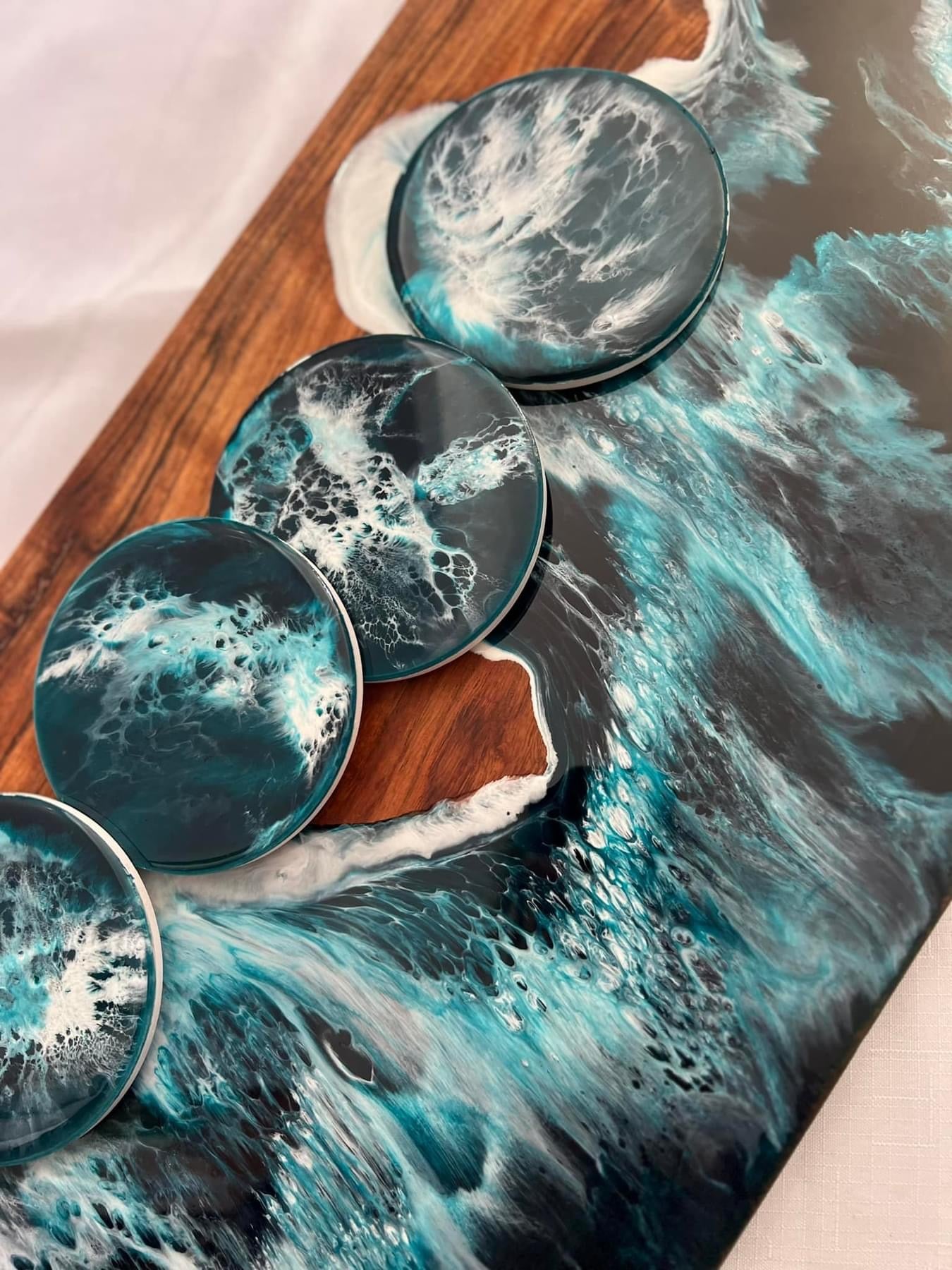 Large Ocean Board with Coasters