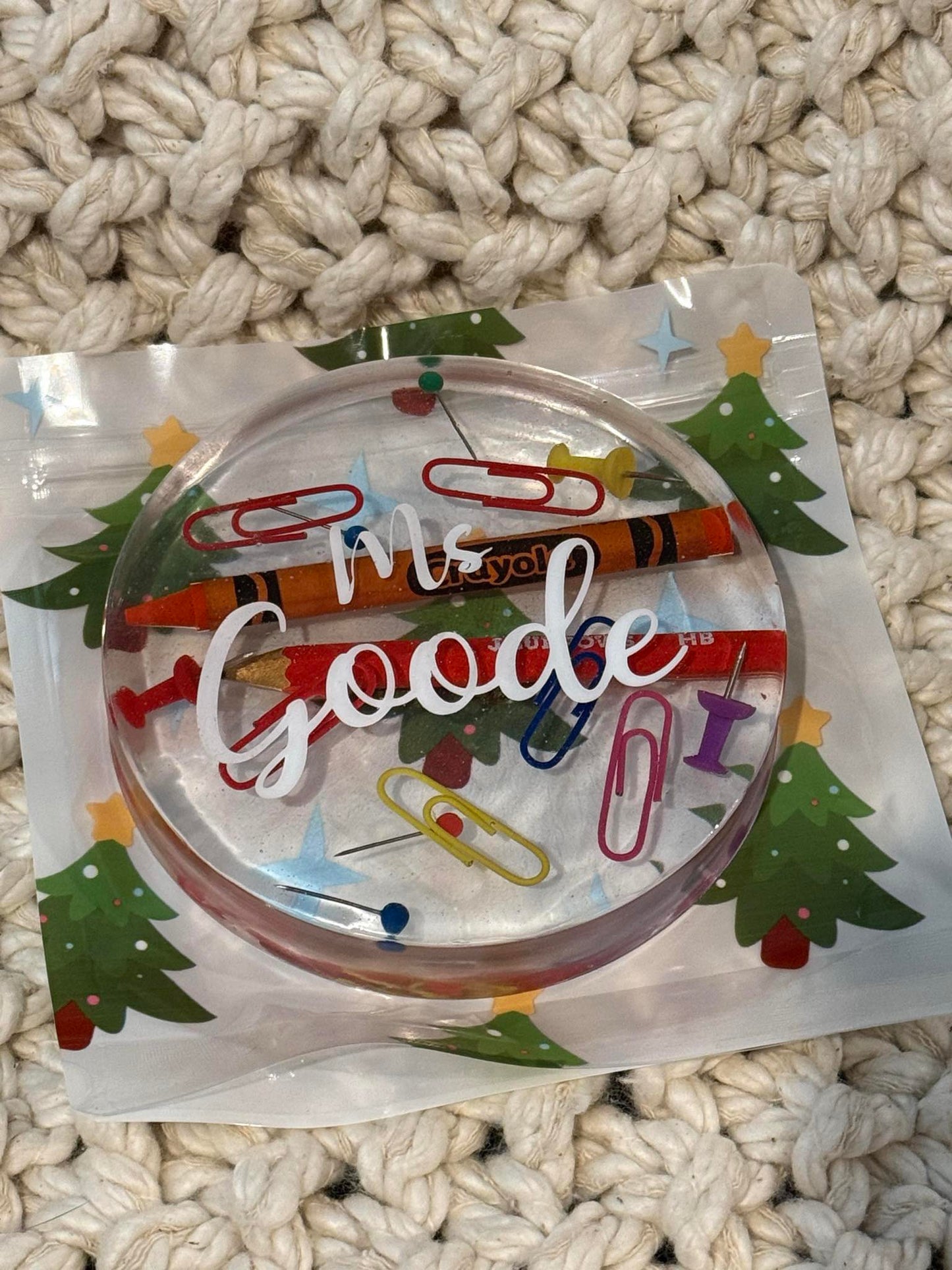 Teacher Christmas coasters