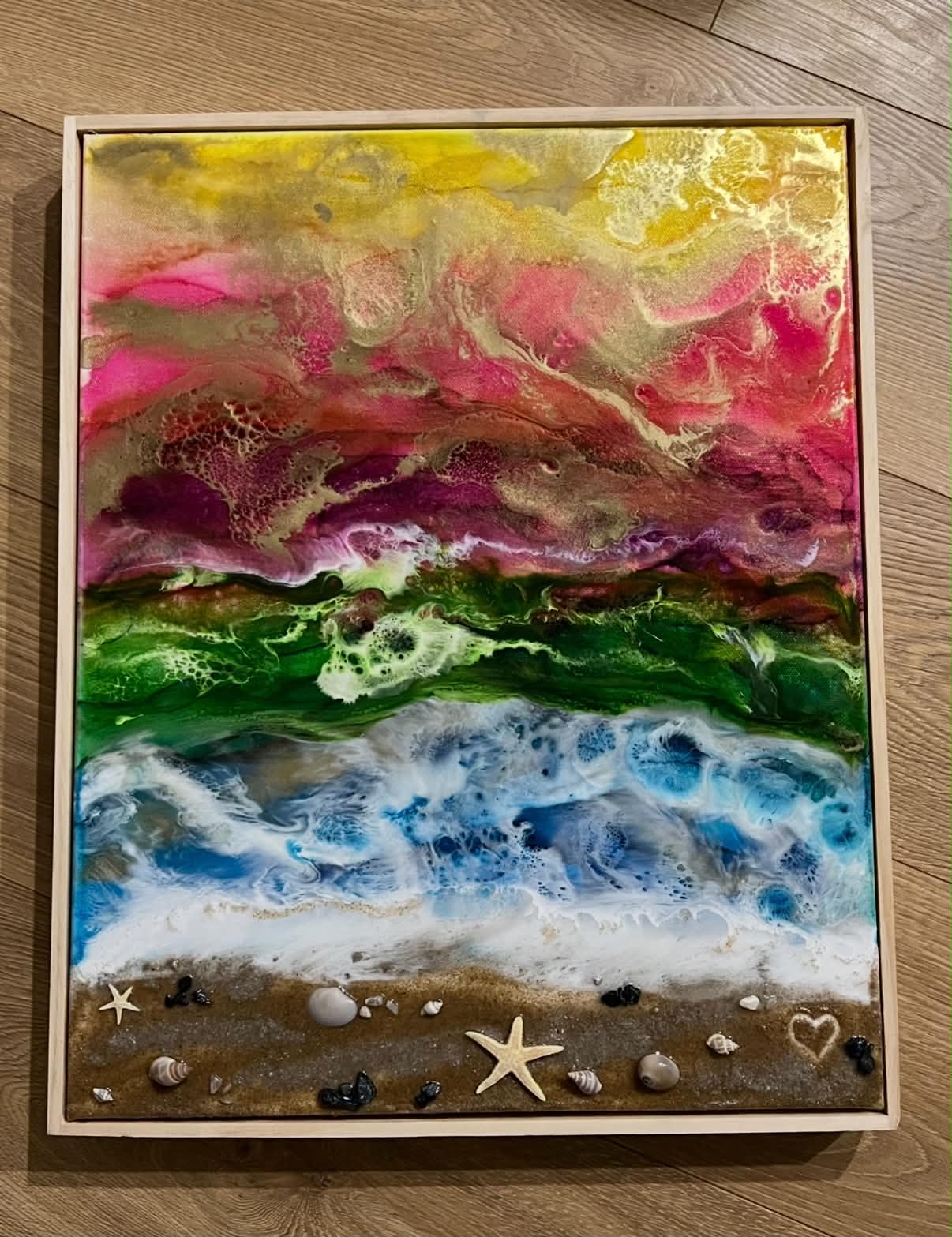 Premium Canvas Handmade Floating Framed Ocean Collection & Memorial art