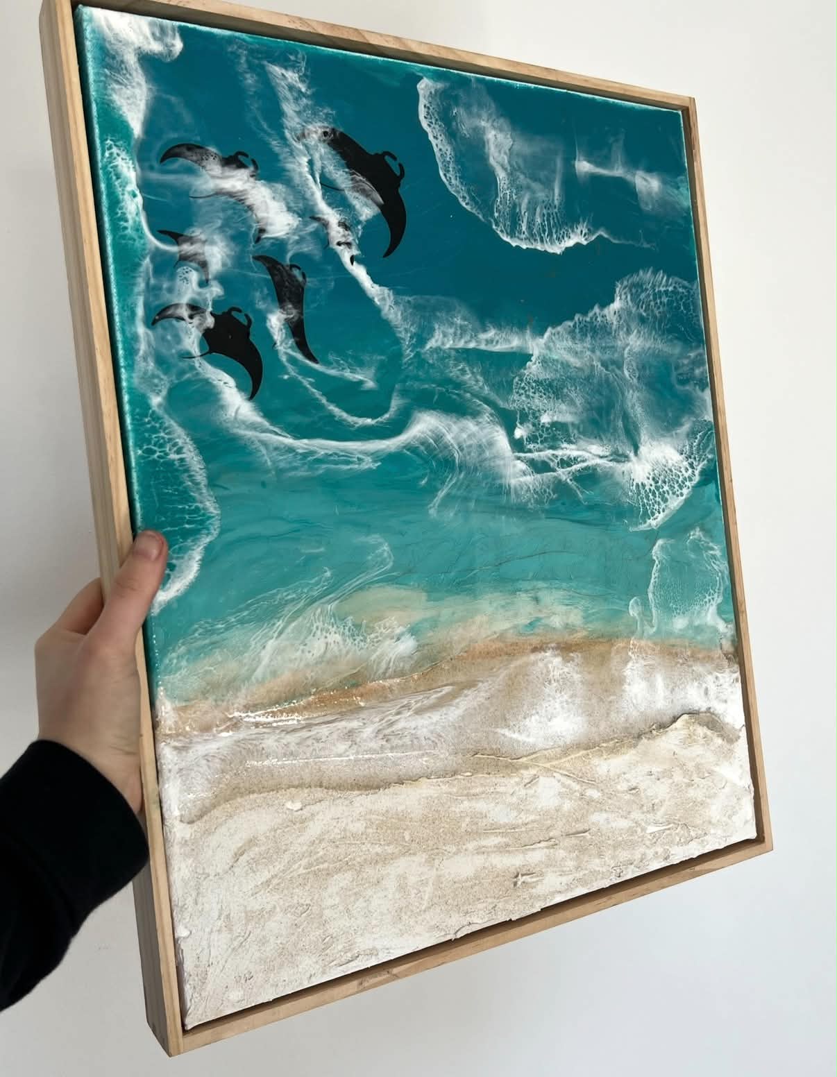 Premium Canvas Handmade Floating Framed Ocean Collection & Memorial art