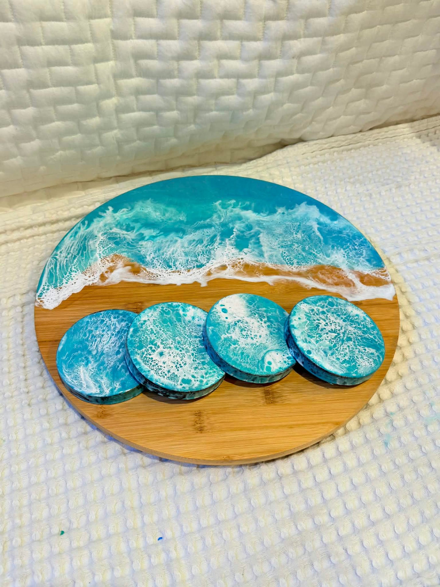 Lazy susan with Coasters - Christmas