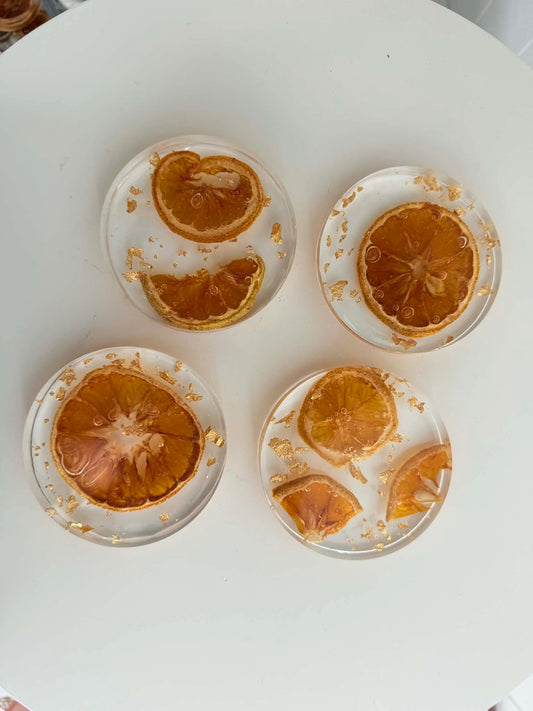 Citrus Coasters - set of 4- a