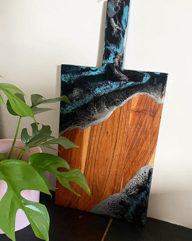 Blue & Black Paddle Serving Board